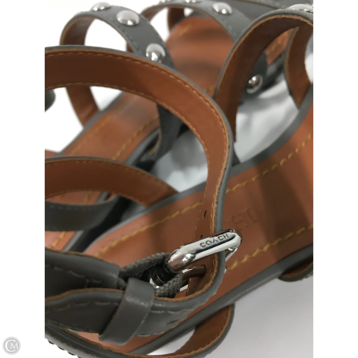 Sandals Designer By Coach In Grey, Size: 6