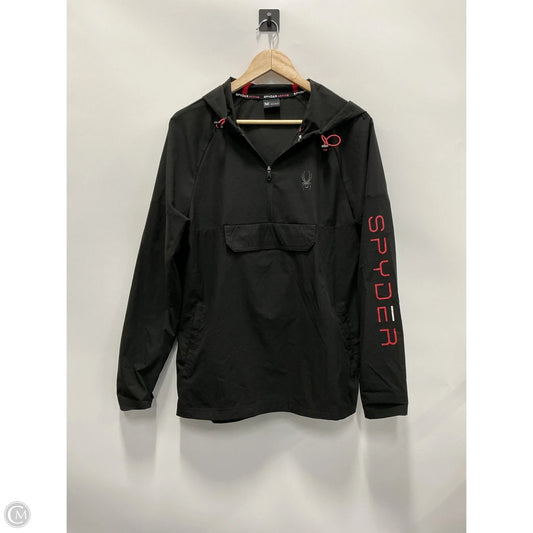 Athletic Top Long Sleeve Hoodie By Spyder In Black, Size: M