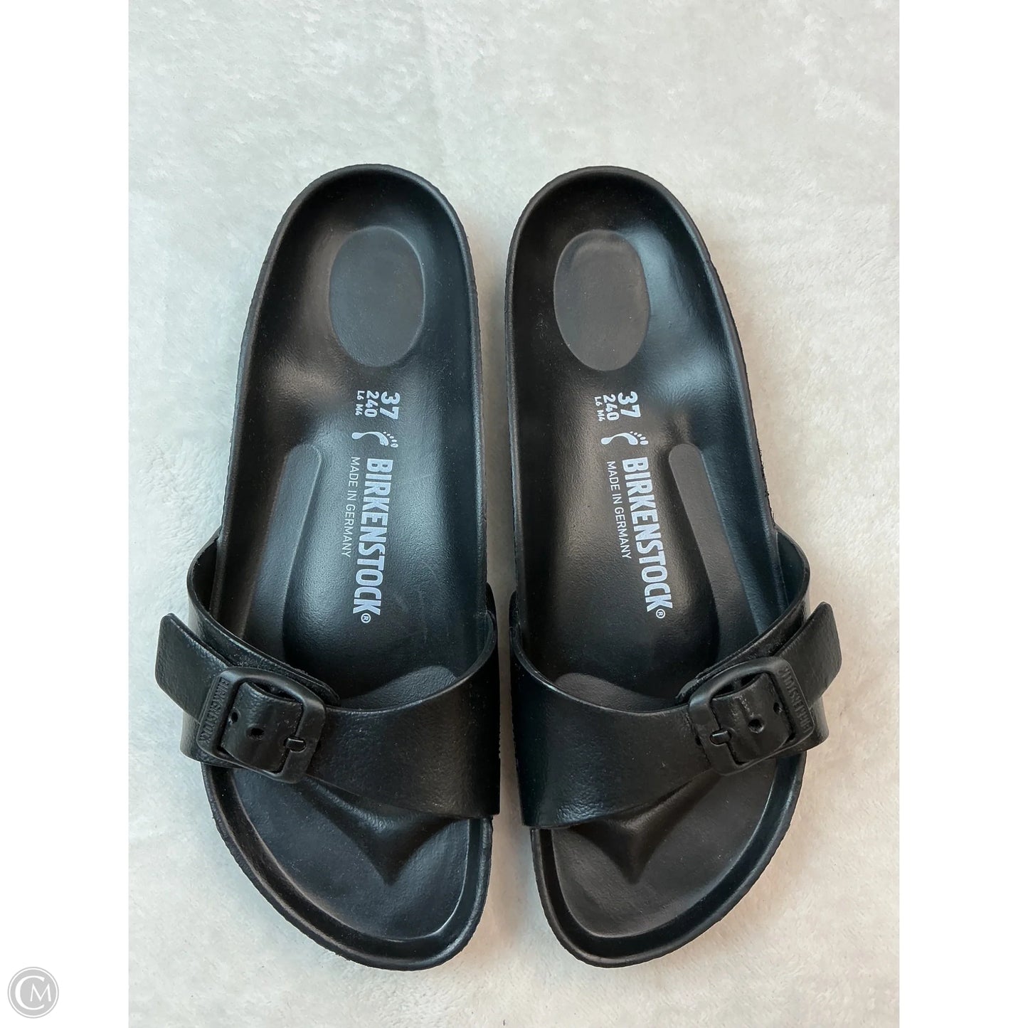 Sandals Flats By Birkenstock In Black, Size: 7