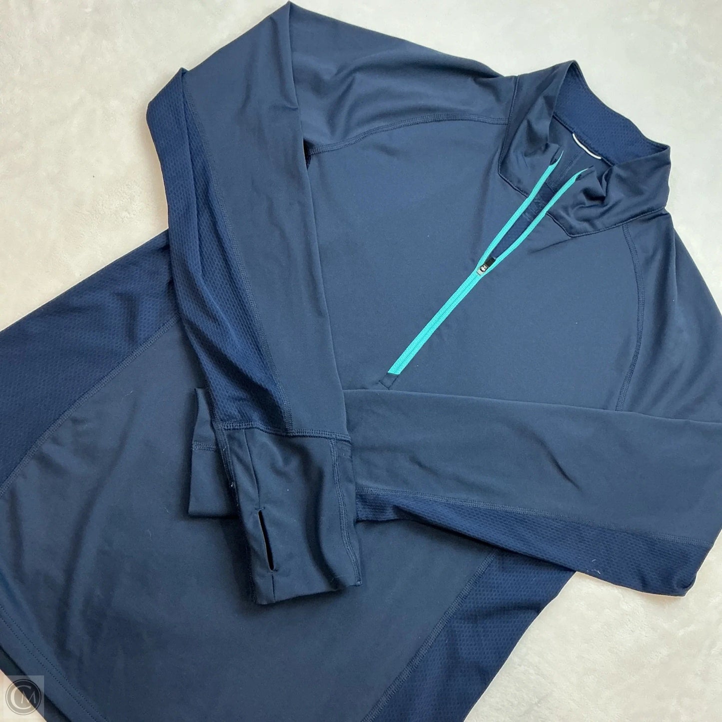 Athletic Top Long Sleeve Collar By Patagonia In Navy, Size: L