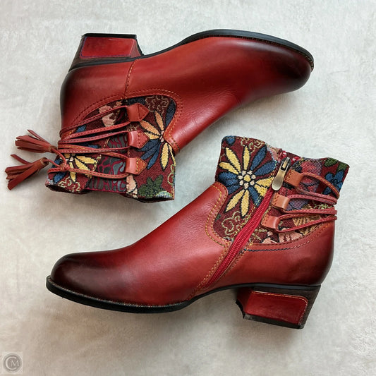 Boots Ankle Heels By Cmc In Red, Size: 9