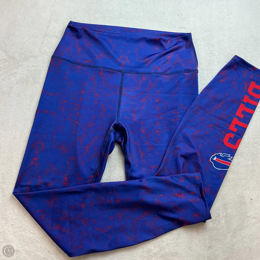 Athletic Leggings By Nfl In Blue & Red, Size: L
