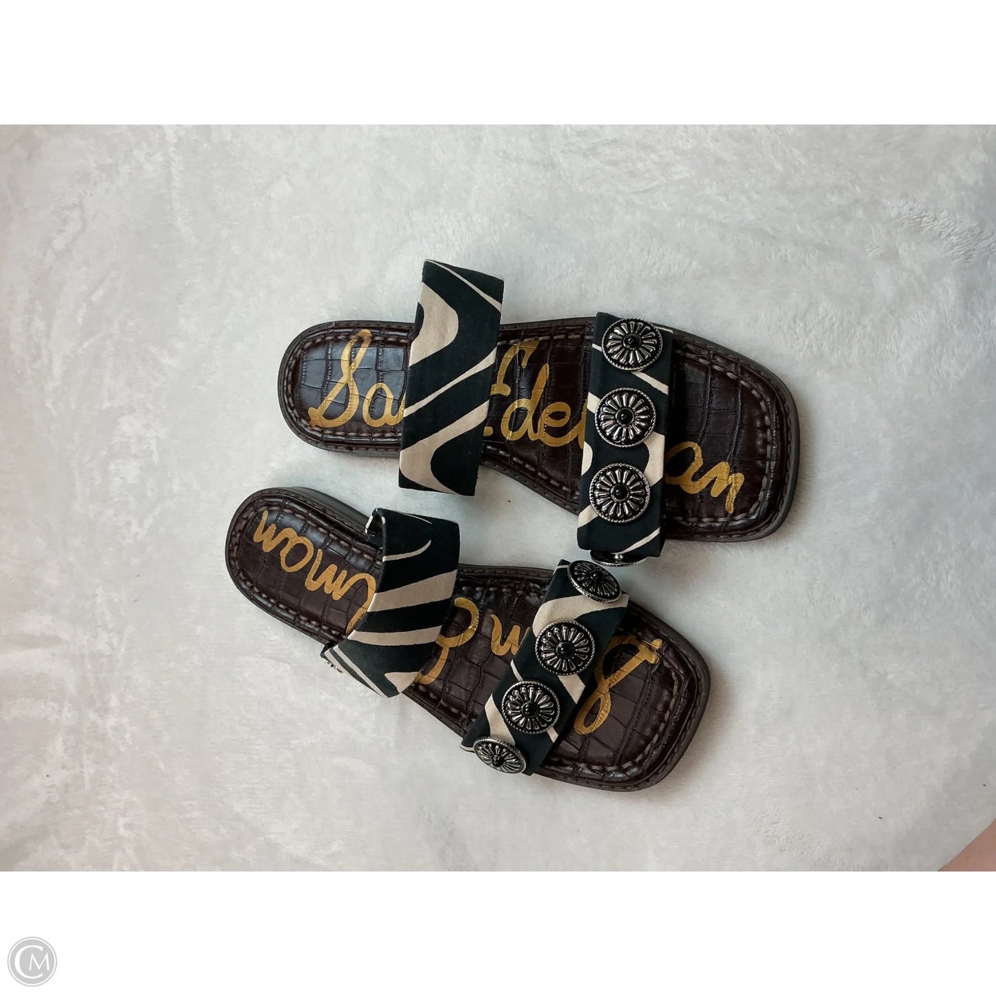 Sandals Flats By Sam Edelman In Black & White, Size: 7.5