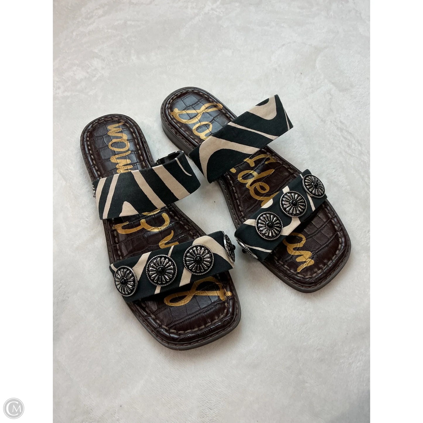 Sandals Flats By Sam Edelman In Black & White, Size: 7.5