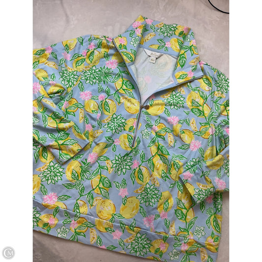 Top Long Sleeve Designer By Lilly Pulitzer In Blue & Yellow, Size: Xxl