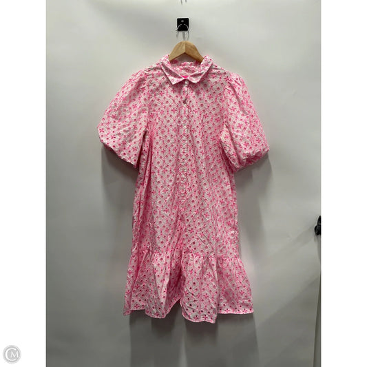 Dress Designer By Lilly Pulitzer In Pink & White, Size: L