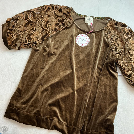 Top 3/4 Sleeve By Umgee In Brown, Size: L