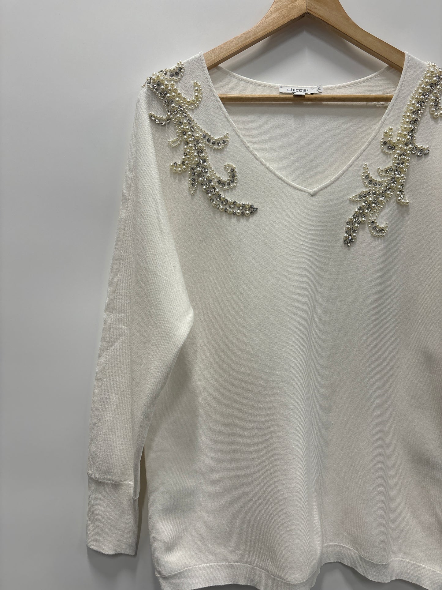 Sweater By Chicos In OFF White, Size: L